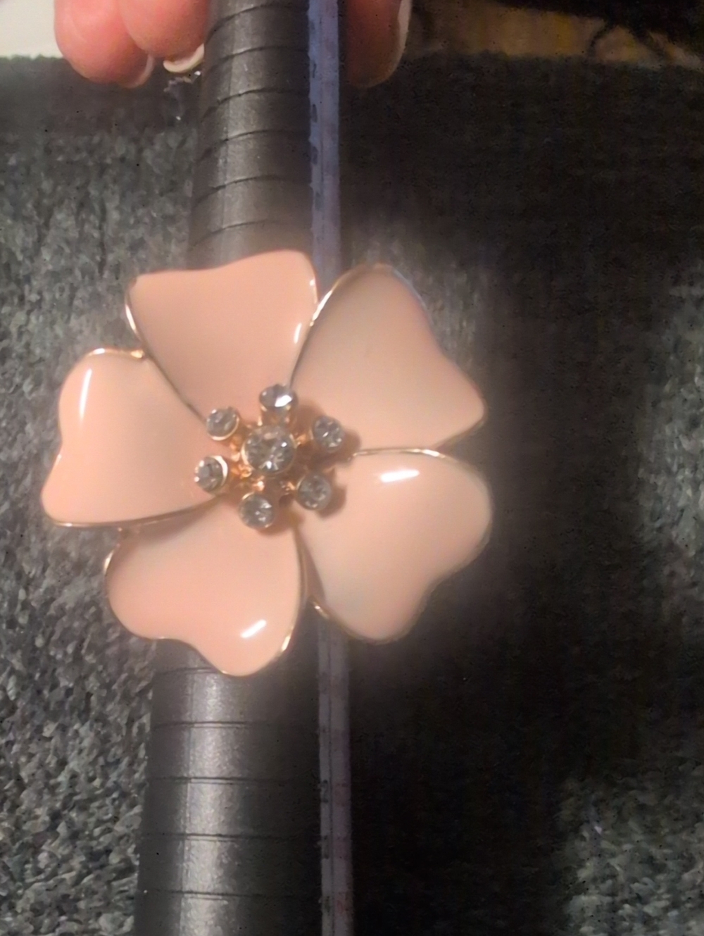 Delicate Pink Flower Statement Ring - Elegant Floral Cocktail Ring